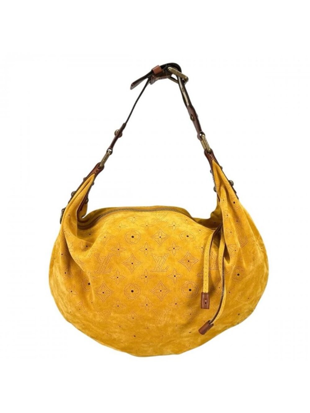 Louis Vuitton Shoulder Bag Monogram Suede Onata GM Yellow Gold